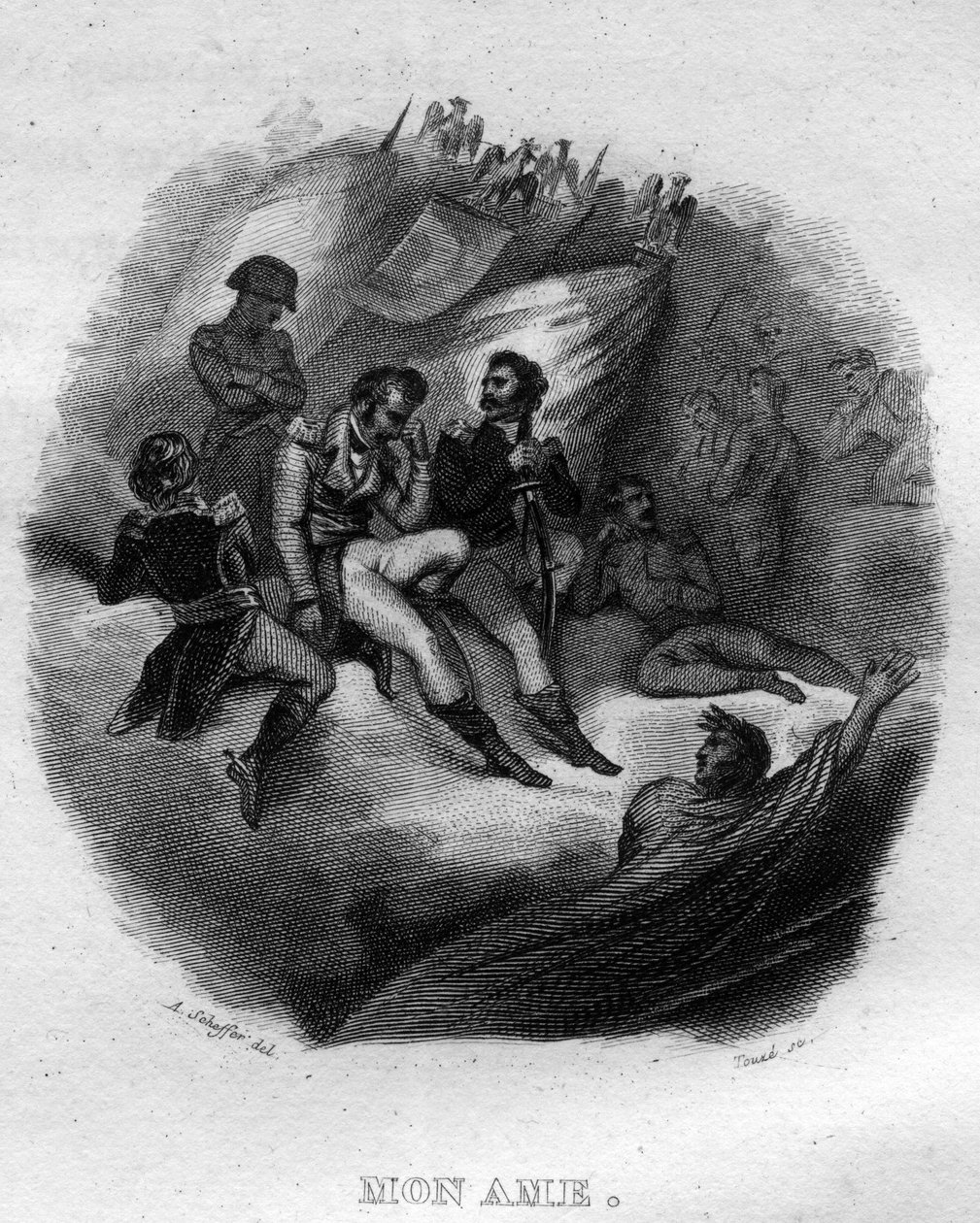 Mon soul Chanson de Beranger in “” Oeuvres completes”” (1834) by Pierre Jean de Beranger (1780-1857), French poet and songwriter. av French School