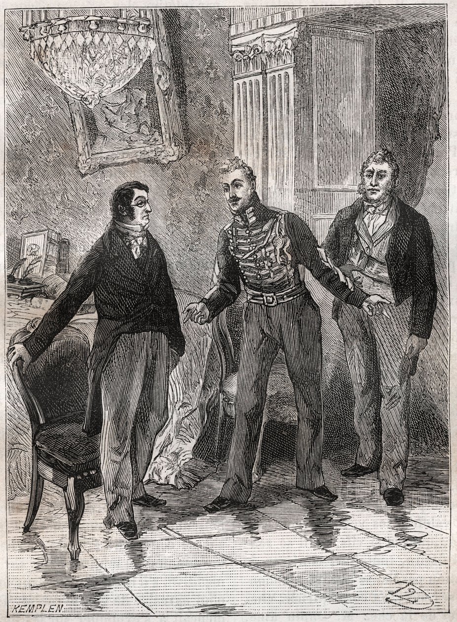 Monarki i juli - november 1834 - Adolphe Thiers (1797-1897) hos hertugen av Orleans Louis Philippe I (1773-1850) av French School