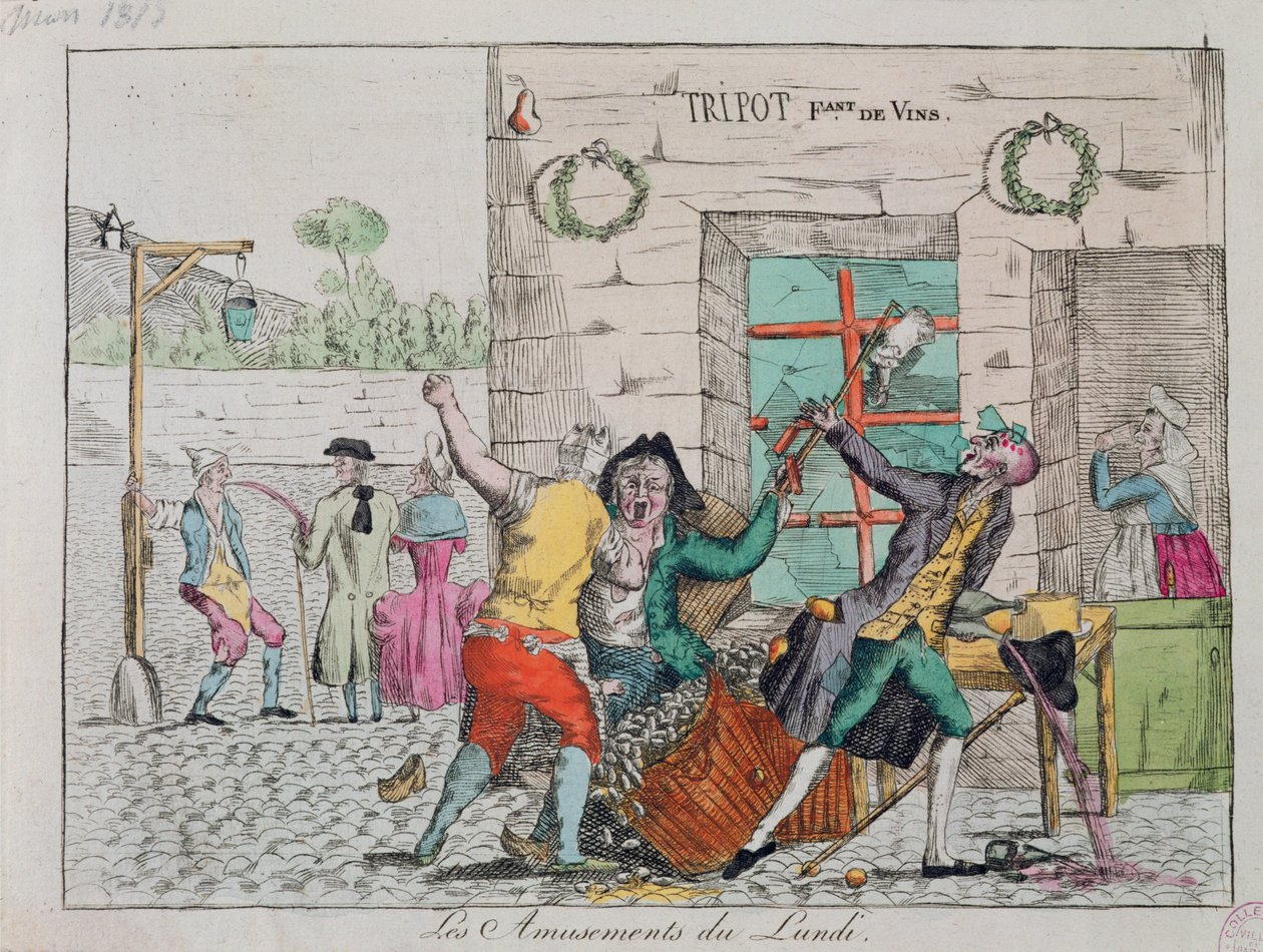 Mandagsunderholdning ved et drikkedykk, tidlig på 1800-tallet av French School