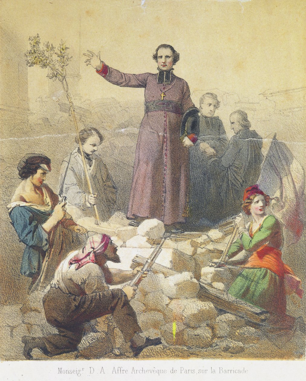 Monseigneur Affre (1793-1848) 25. juni 1848 av French School