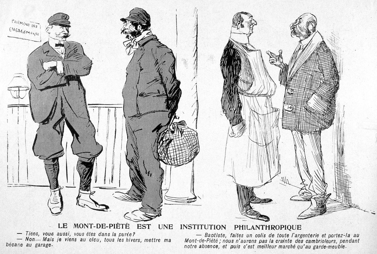 Mont-de-Piété er en filantropisk institusjon - i "The Butter Plate"" av 03.06.1905 av French School