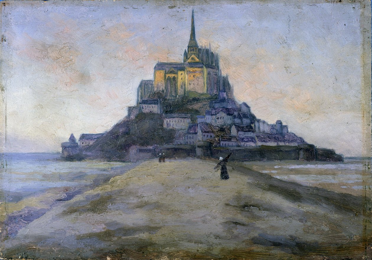 Mont Saint-Michel og passasjen - anonymt maleri av French School