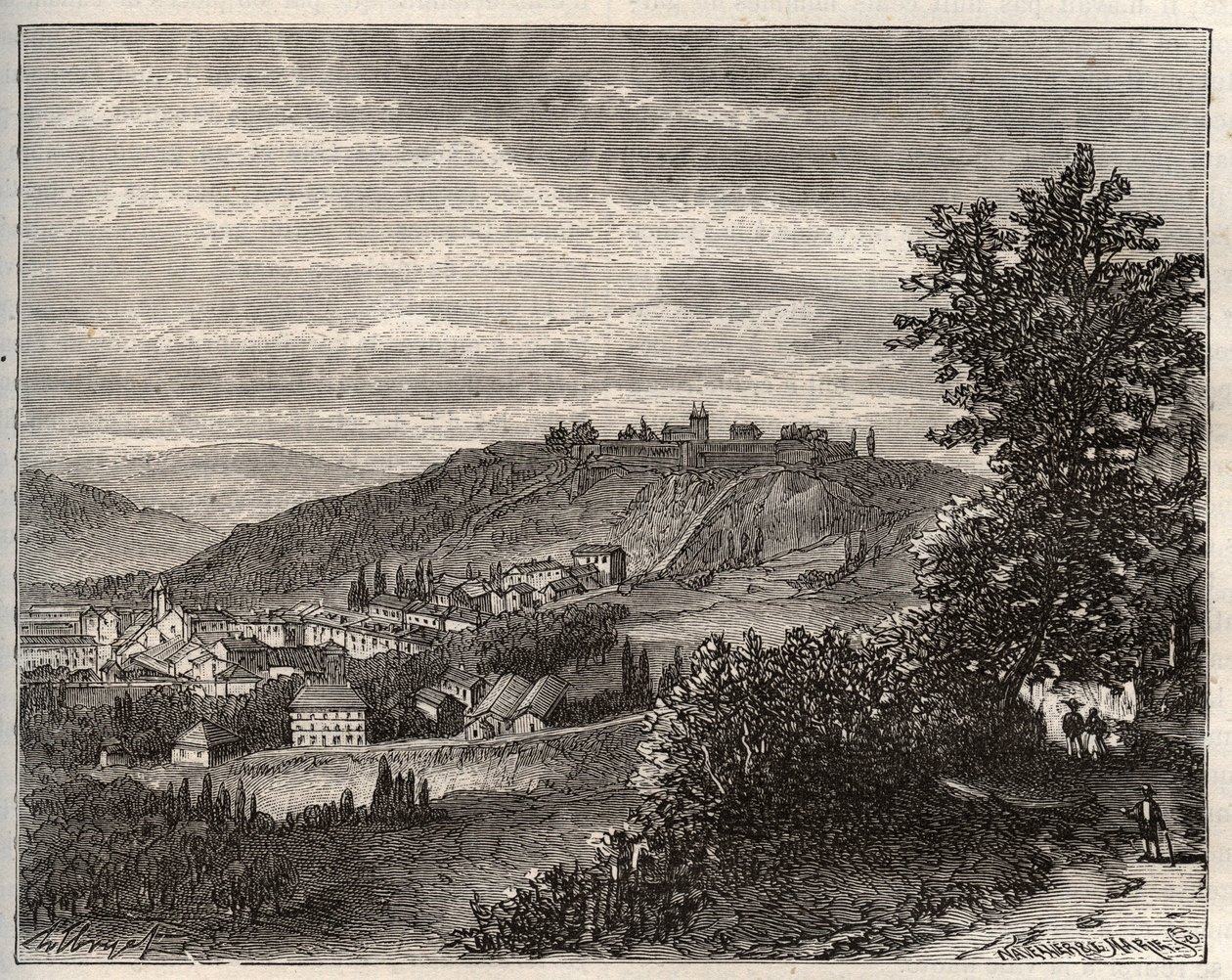 Montmedy - Meuse, i Lorraine-regionen - gravering i "La France illustrée: geografi, historie, statistisk administrasjon" av V.A. Malt-Brown. 1884 av French School