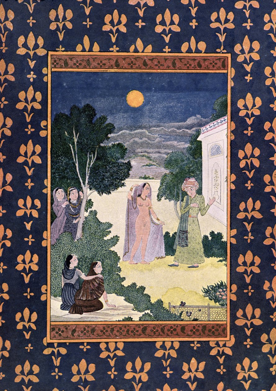Moon of Beauty, illustrasjon for The Arabian Nights, 1895 (fargegravering) av French School