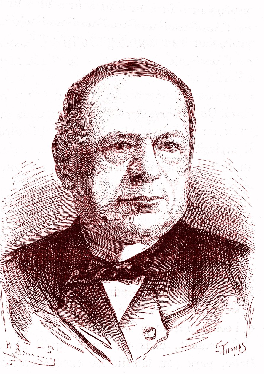 Moritz Hermann Von Jacobi (1801-1874), russisk ingeniør og fysiker (galvanisering, elektriske motorer). Gravering 1867 av French School