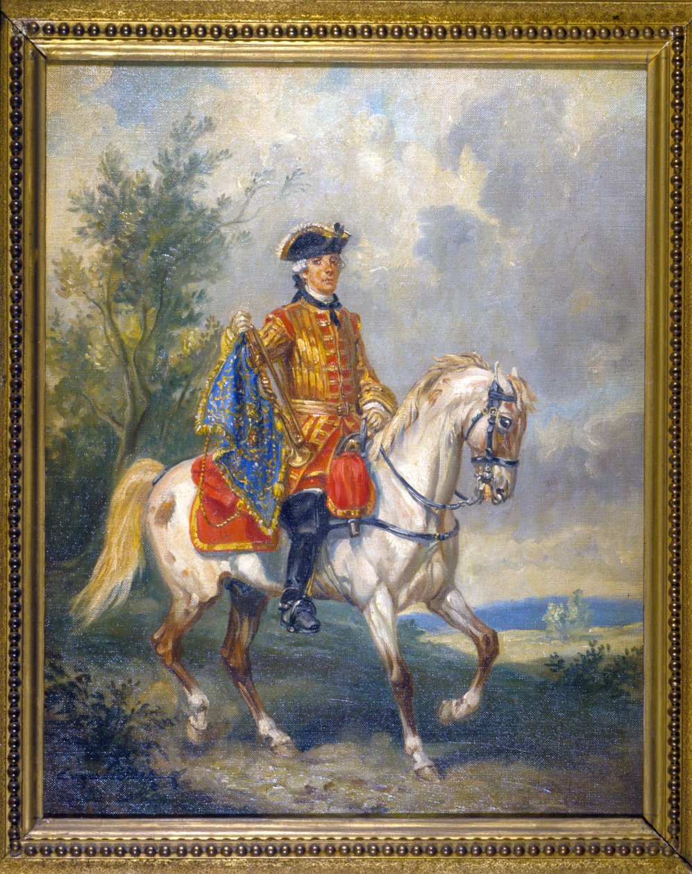 Mounted gendarme - oil on canvas, late 18th century av French School
