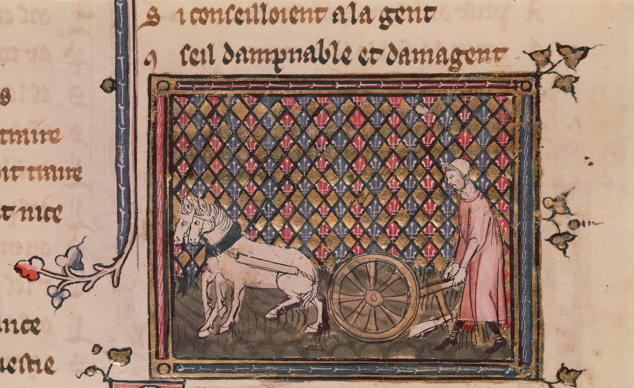 Ms.1044 f.21v The Man Obligated to Work for a Living, fra Ovide Moralise skrevet av Chretien Legouais av French School