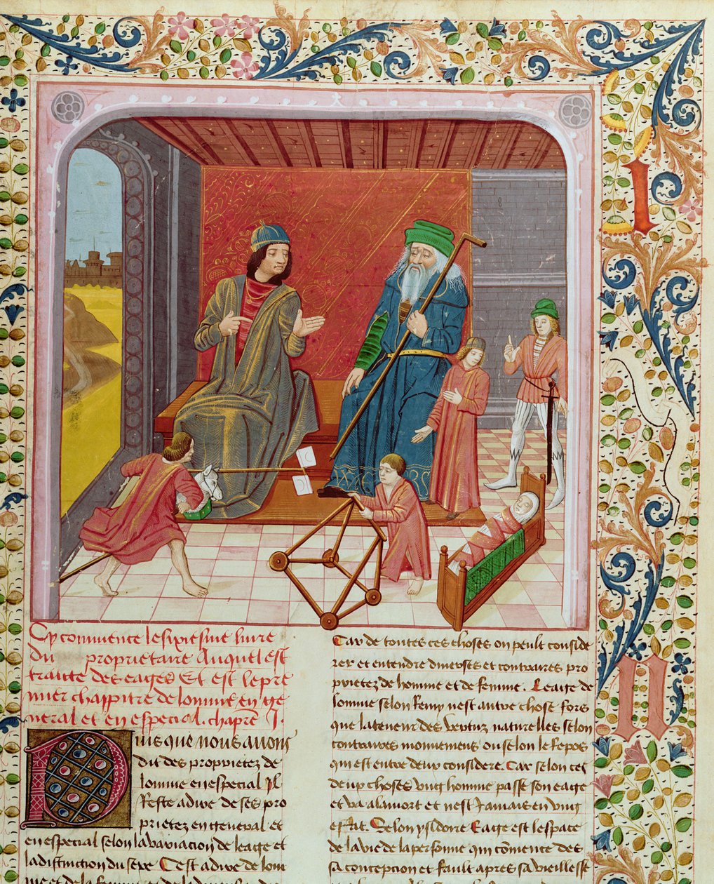 Ms.Fr.218 The Six Ages of Man fra Des Proprietez des Choses av Bartholomeus Anglicus av French School