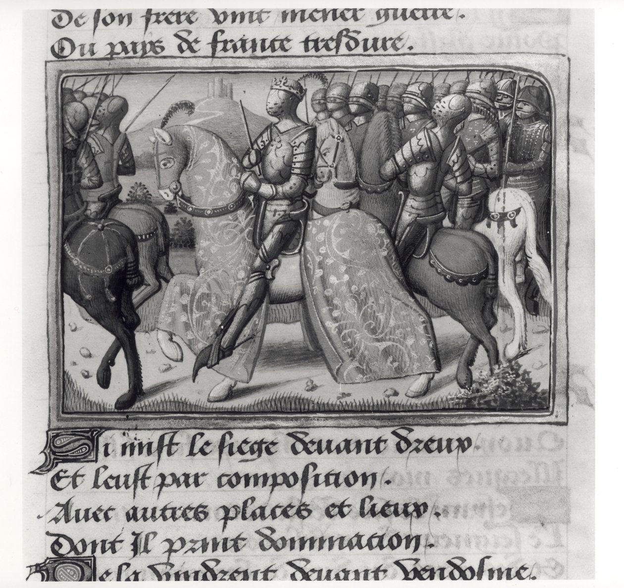 Ms.Fr.5054 fol.26 r Charles VII (1403-61) og Jeanne d