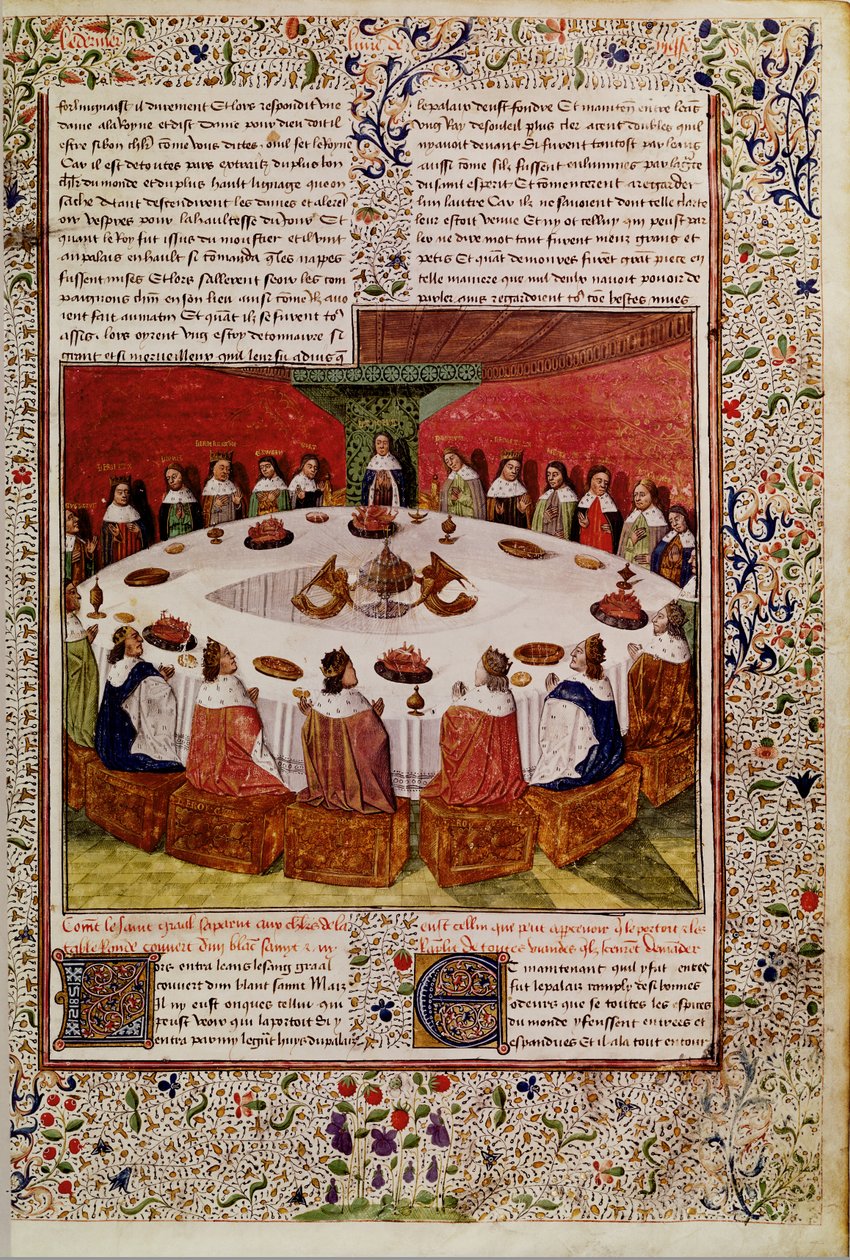 Frk. Fr. 112 f.5 Åpenbaring av den hellige gral, fra Queste del Saint Graal, ca. 1470 av French School