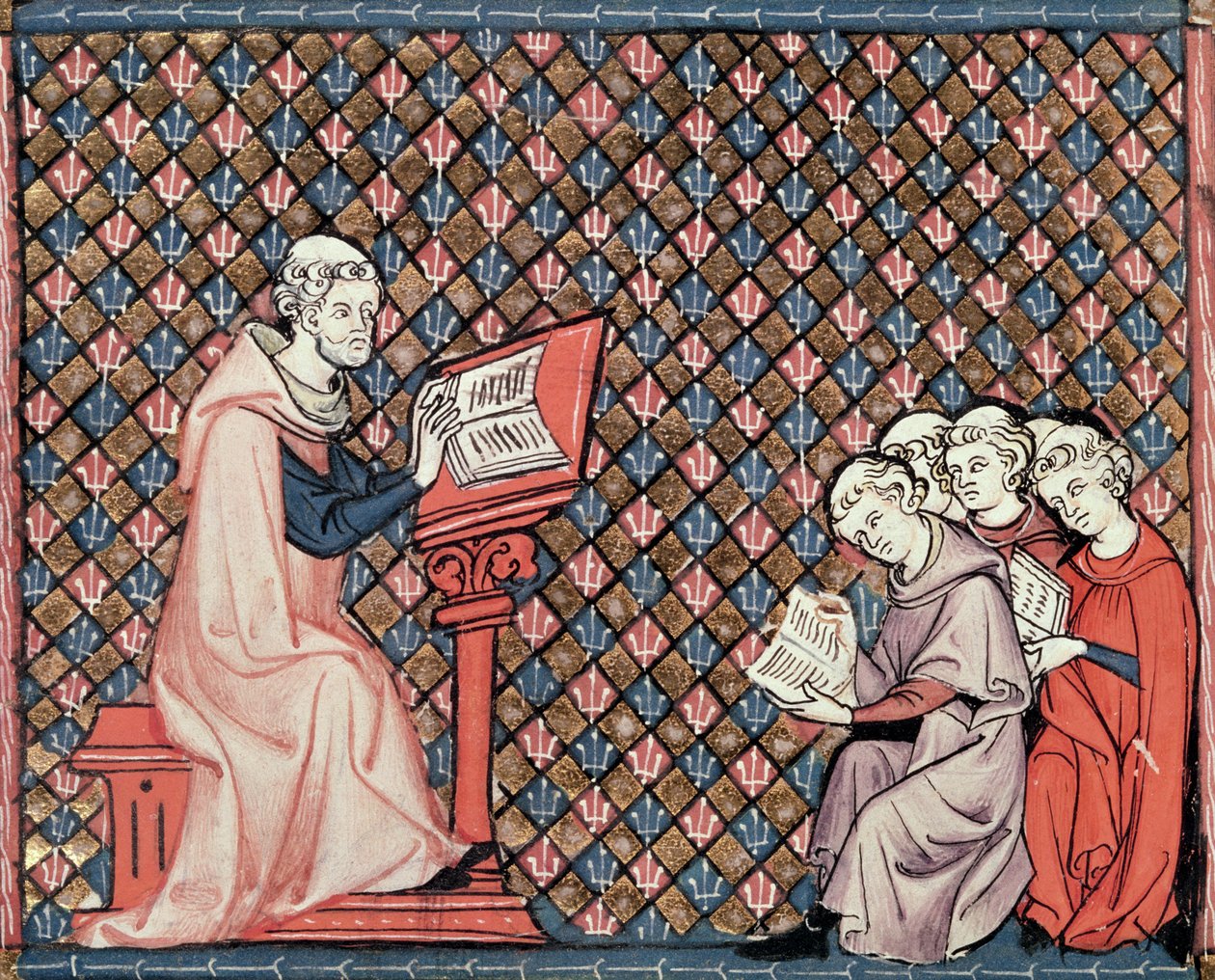 Ms 1044 fol.73v En filosofileksjon, fra Ovide Moralise skrevet av Chretien Legouis av French School