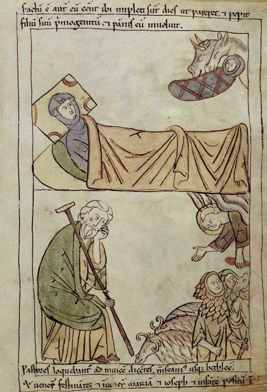 Ms 108 fol.168 Fødselen, fra en bibel av French School