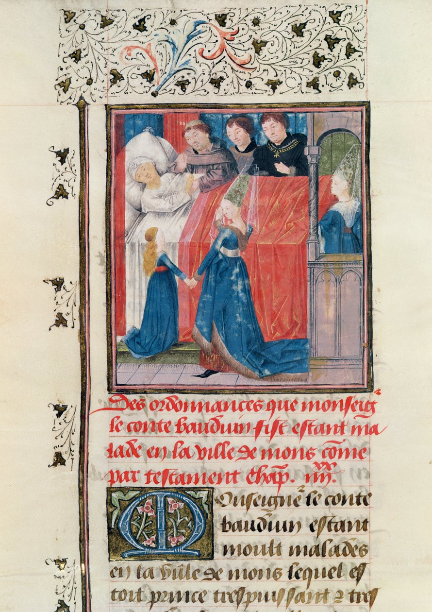 Ms 149 t.3 fol.163 Endelig sykdom hos grev Baldwin V av Hainault av French School