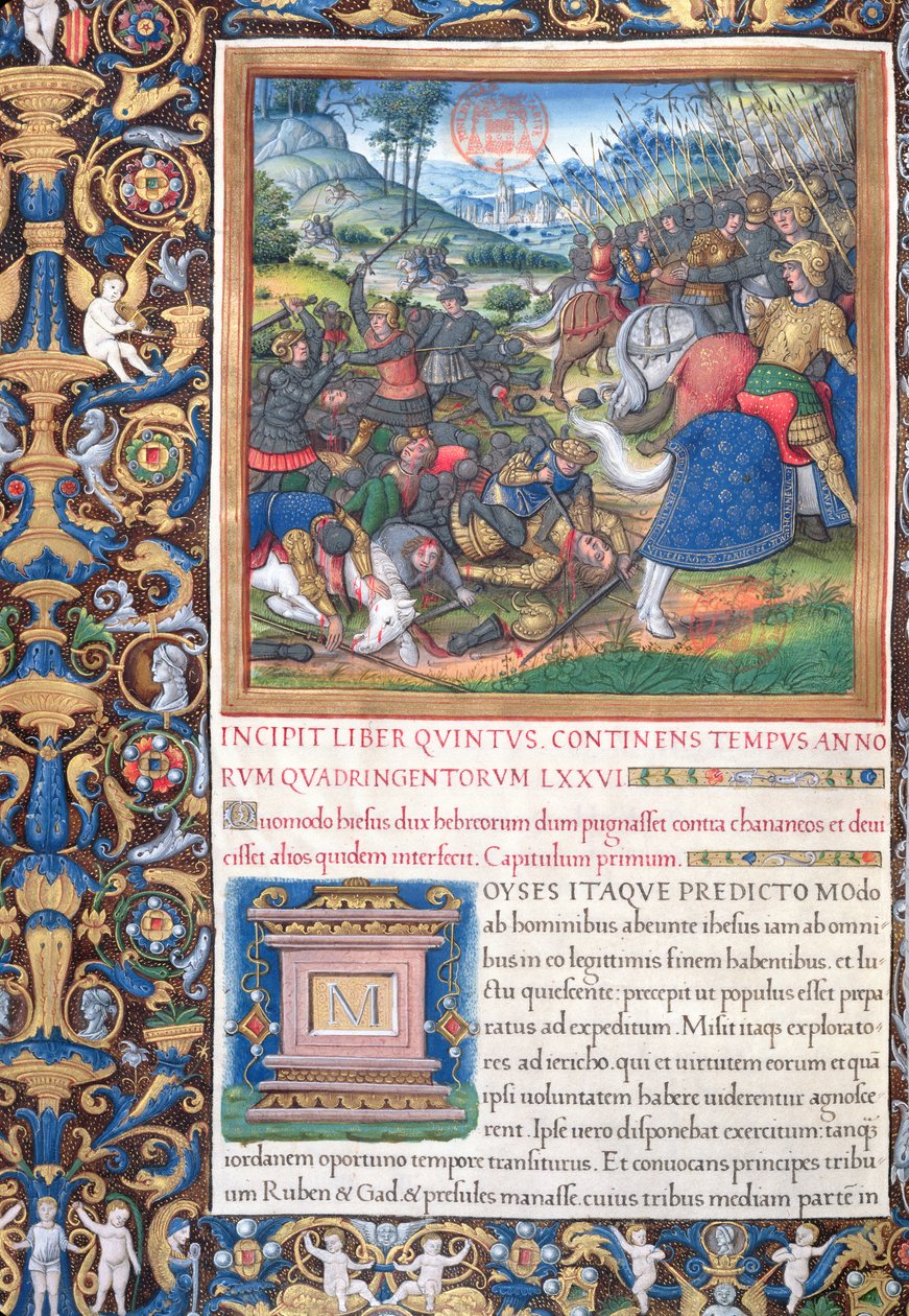 Fru 1581 f. 089v Illustrasjon fra bok V (Fra Moses