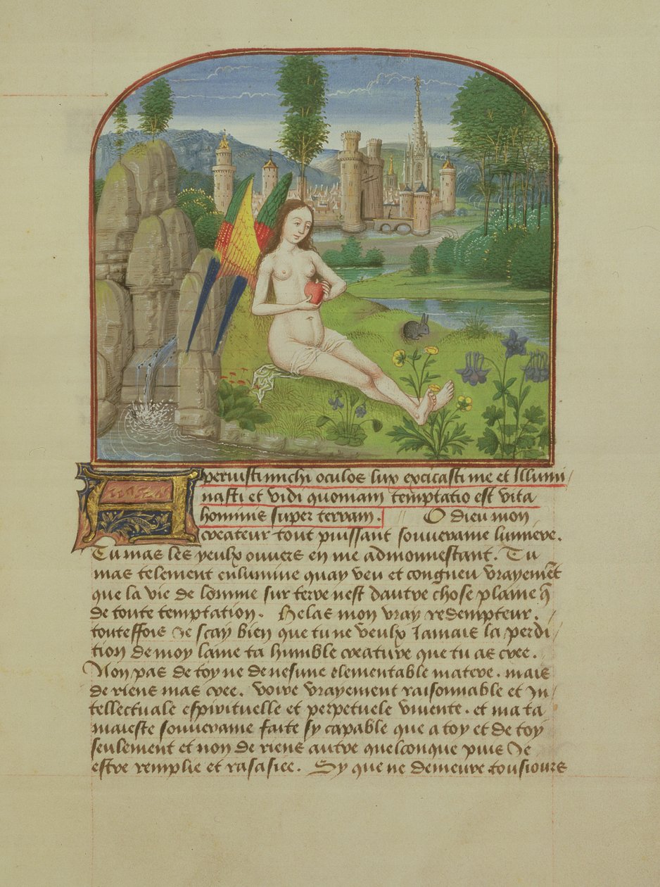 Ms 165 fol.31r Sjelen sitter ved en bekk, fra l