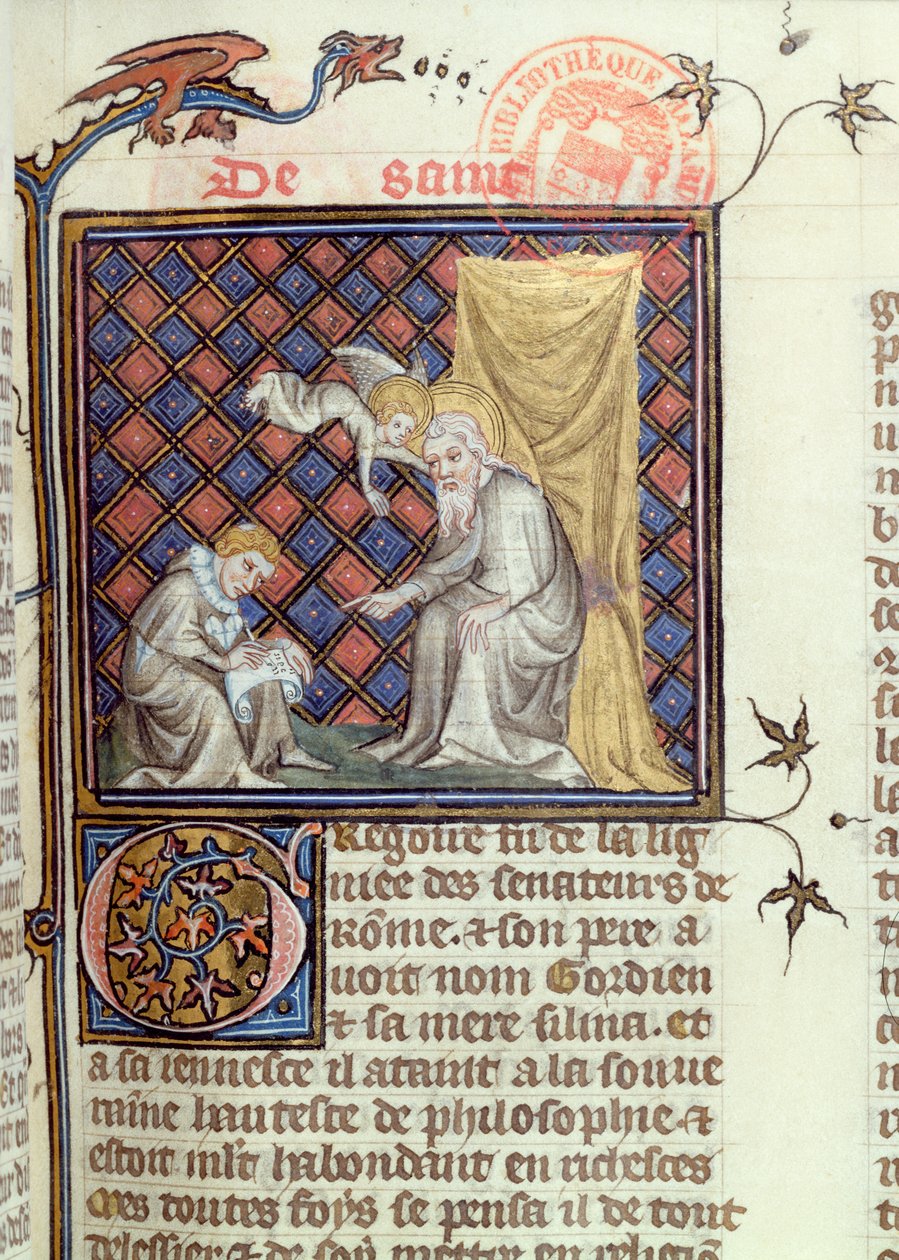 Ms 1729 Gregory, fra Legenden om de gylne hellige av Jacques de Voragine, ca. 1370 av French School