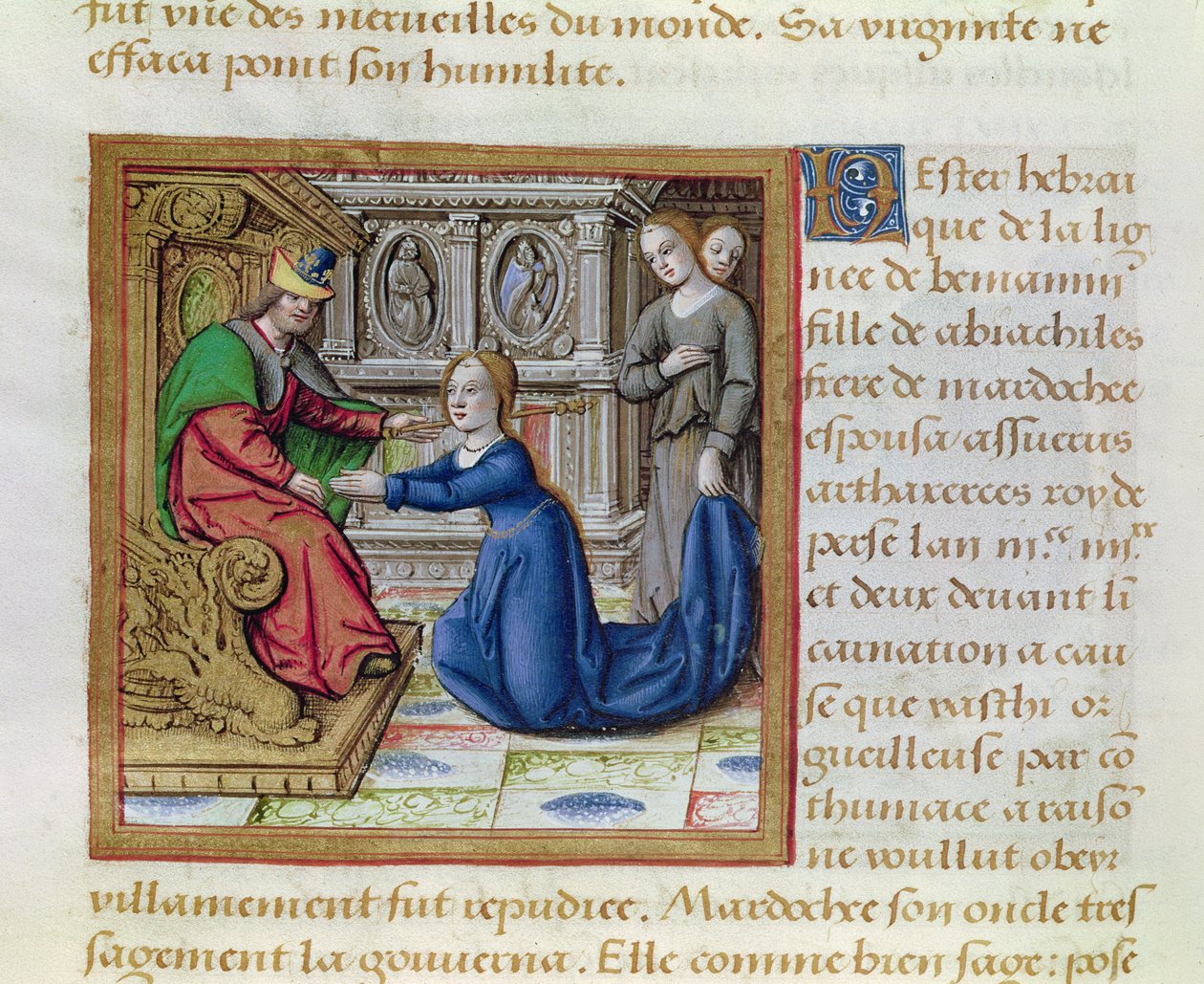 Ms 17 Esther, fra Lives of Famous Women, ca. 1505 av French School