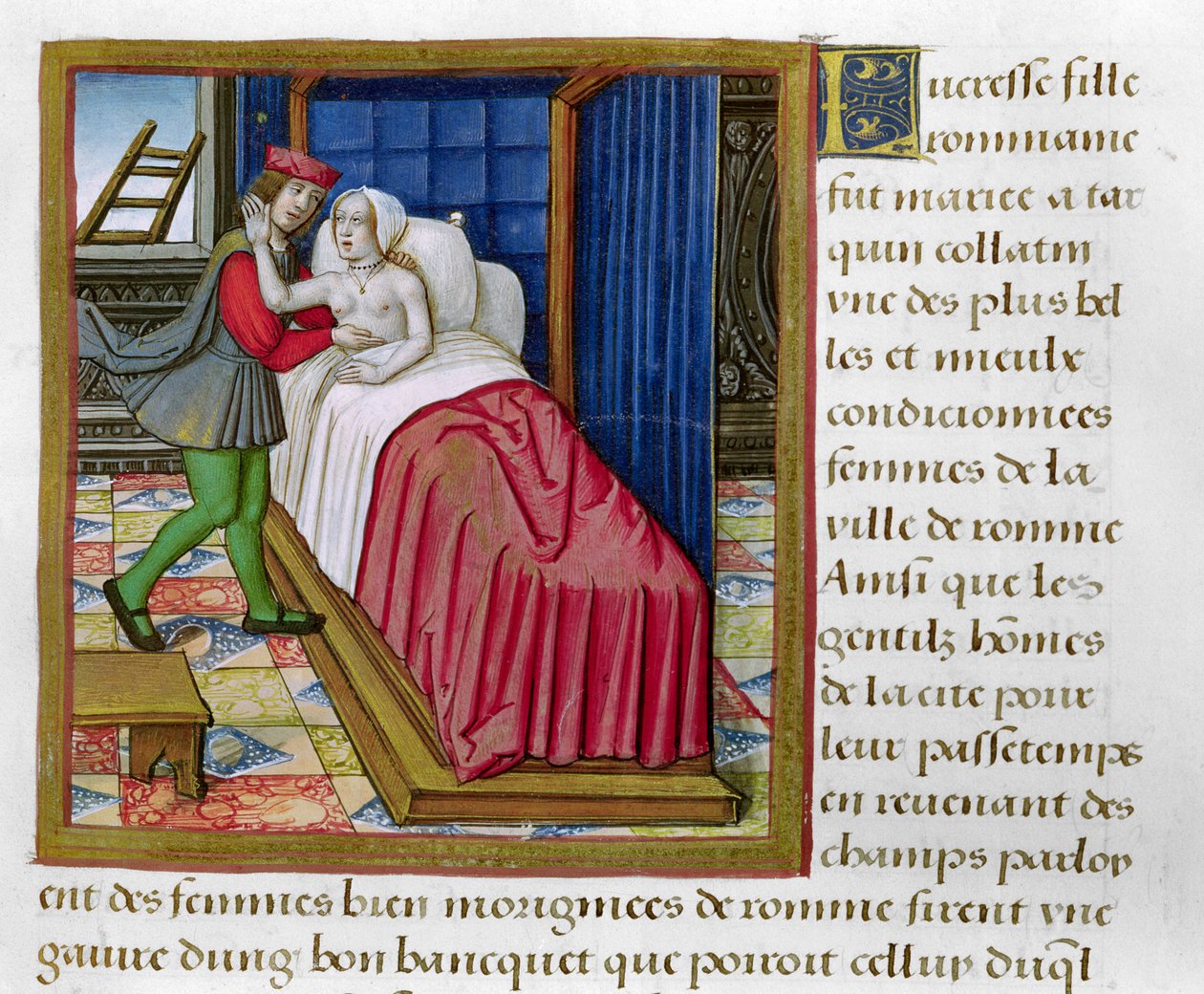 Ms 17 Lucretia, fra Lives of Famous Women, ca. 1505 av French School