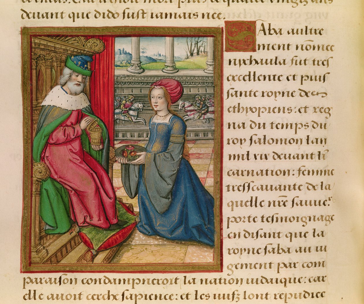 Ms 17 The Queen of Sheba, fra Lives of Famous Women, ca. 1505 av French School