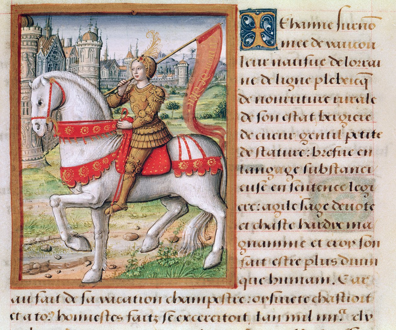 Ms 17 f.76 Joan of Arc fra Lives of Famous Women, ca. 1505 av French School