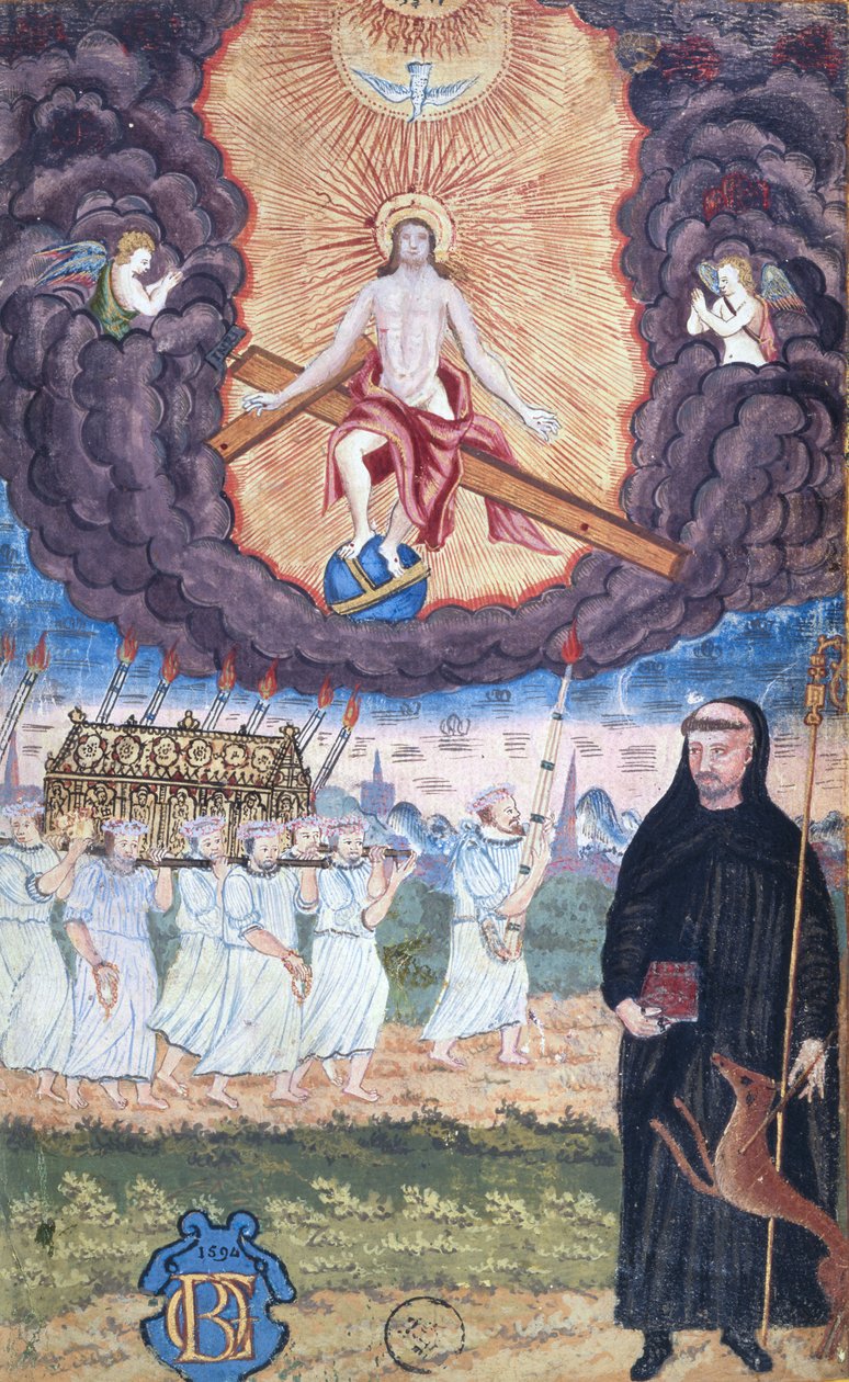 Ms 1847 Transport av relikvieskrinet i St. Genevieve i Paris av French School