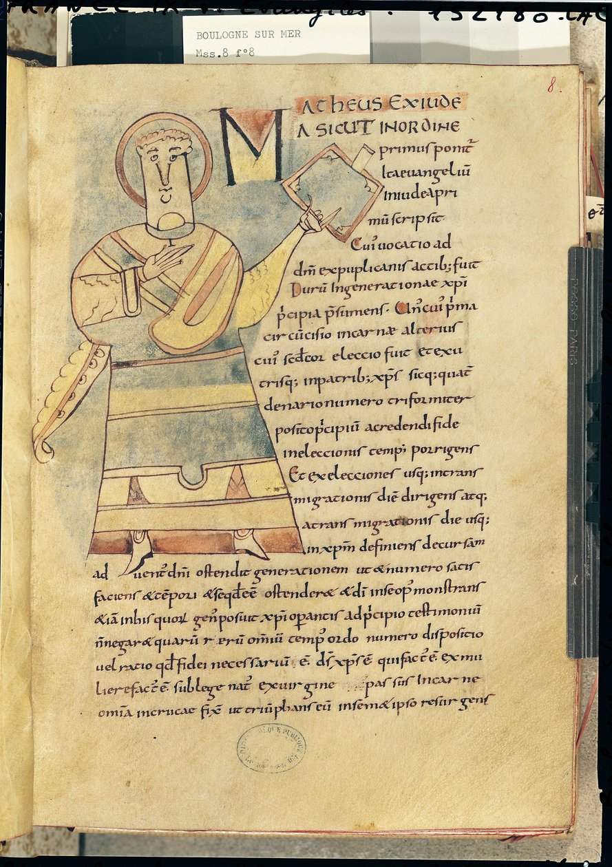 Ms 18 f.8 St. Matteus evangelisten av French School
