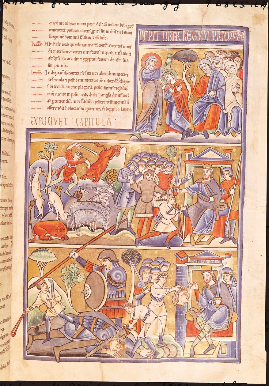 Ms 1 f.93r Historien om David, fra Souvigny-bibelen av French School