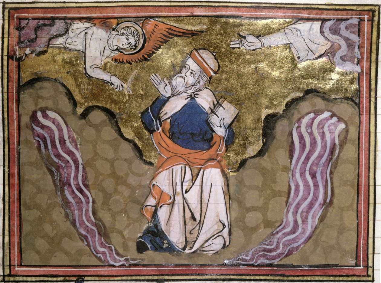 Ms 21 The Prophet Ezekiel, miniatyr fra en bibelhistorie av French School