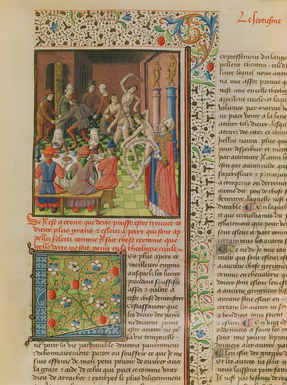 Ms 246 fol.151r Temporal and Terminal, fra den franske oversettelsen av De Civitate Dei av St. Augustine of Hippo (354-430) av French School