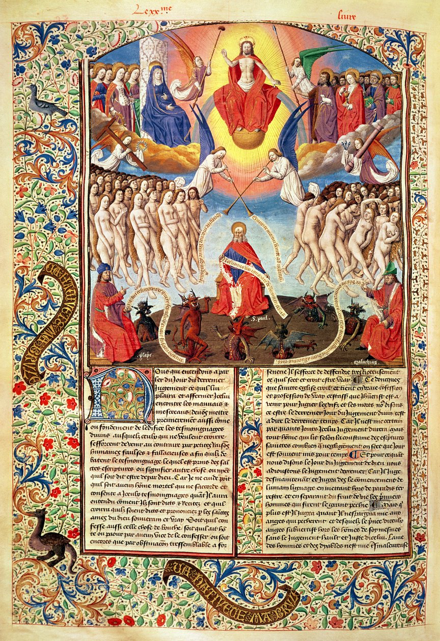 Ms 246 fol.371v The Last Judgement, fra De Civitate Dei av St. Augustine of Hippo (354-430) av French School