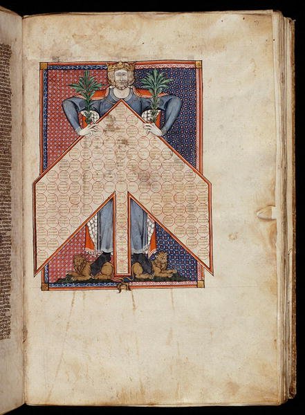 Frk. 262, f.71r: Consanguinity Tree from Gratians Decretum, ca. 1300 (vellum) av French School