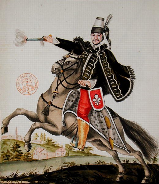 Ms 2848 husar fra Esterhazy-regimentet av French School