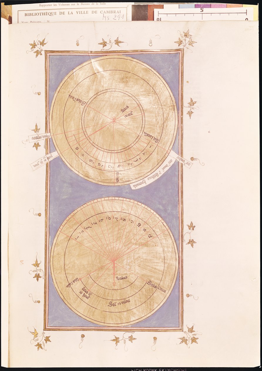 Ms 291 Tome 2 fol.297r Solur av Hiskias mirakel, fra 