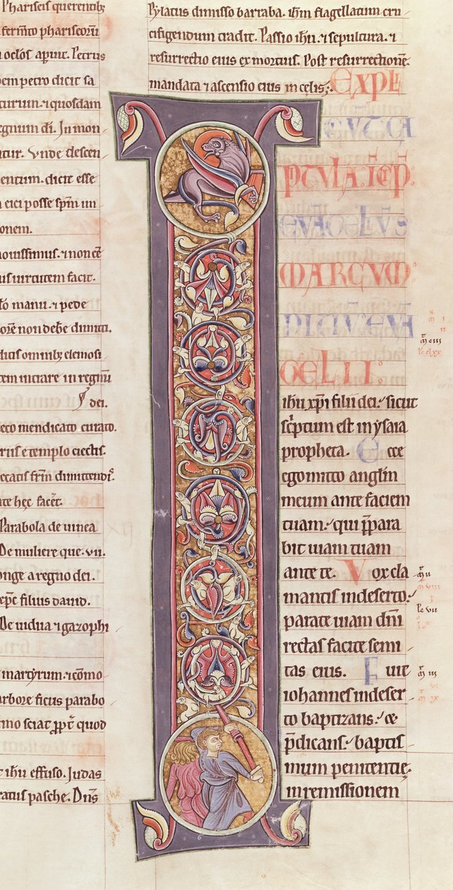 Ms 2 fol.175 t.2 Evangeliet til St. Markus, fra Bibelen til klosteret Saint-Andre aux-Bois av French School
