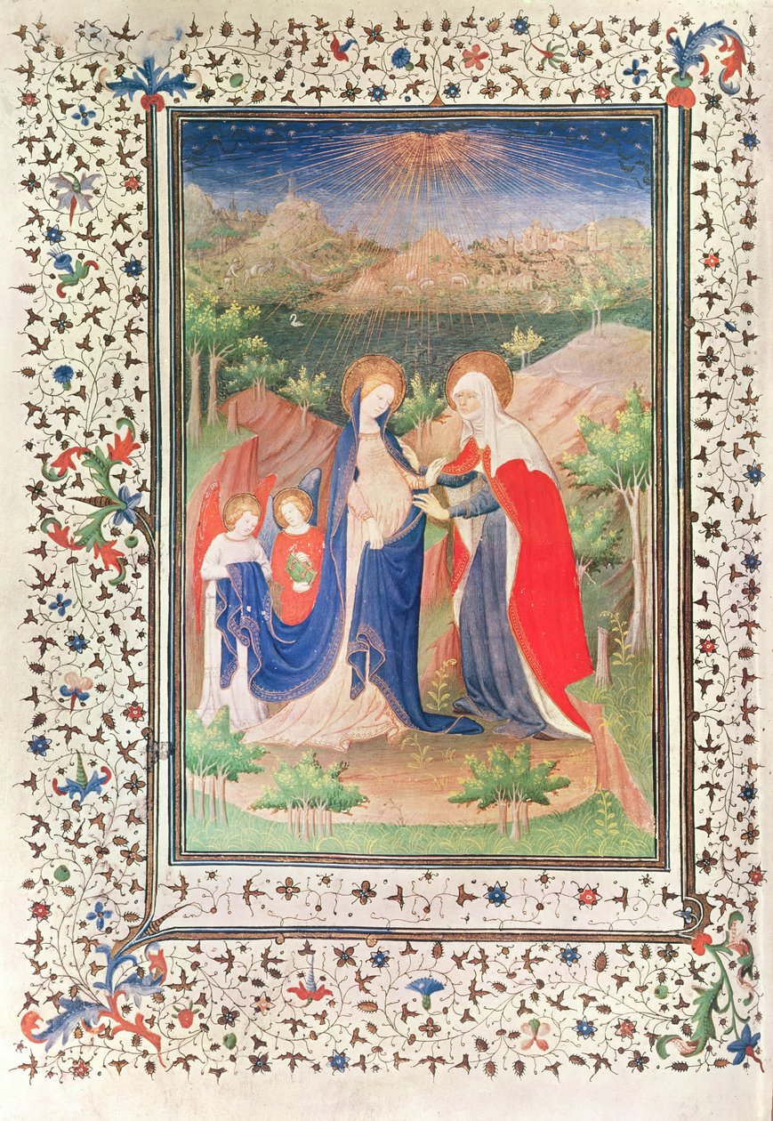 Ms 2 fol.65v The Visitation, fra Boucicaut Hours, ca. 1410 av French School