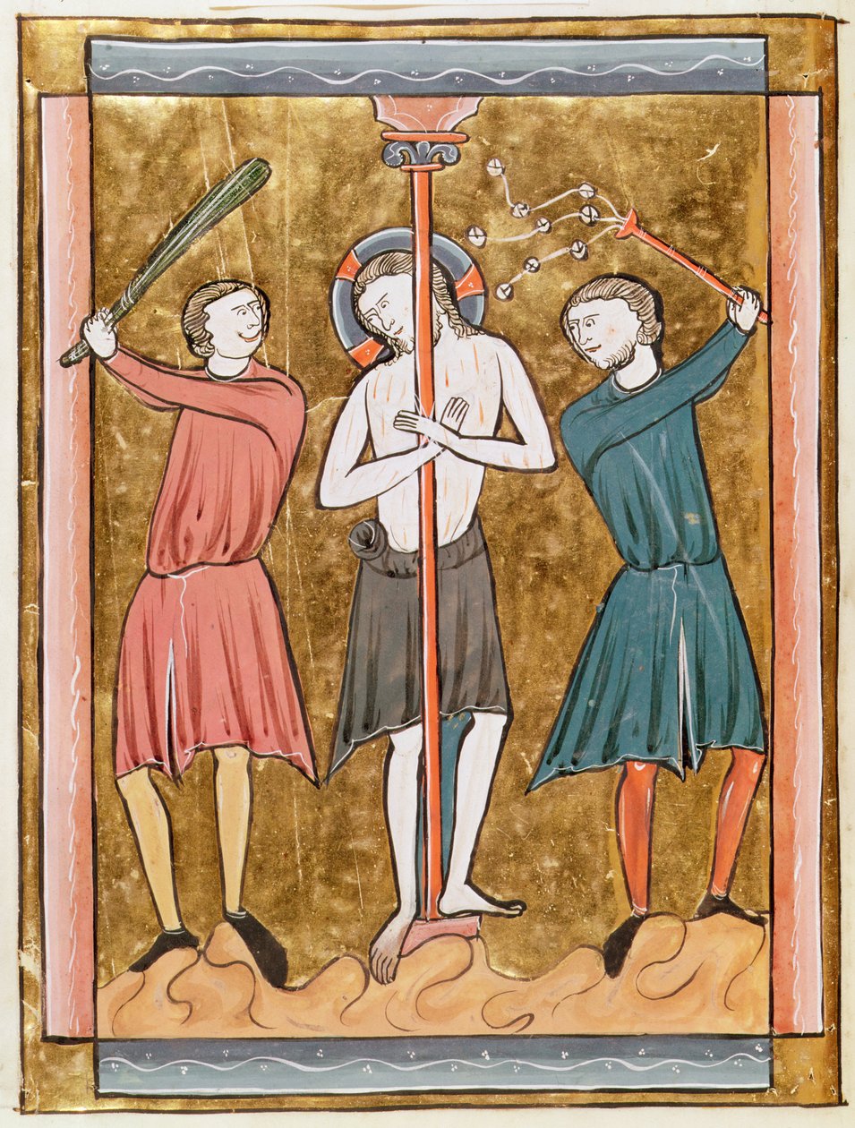 Ms 3016 fol.17v The Flagellation, fra Psautier a l