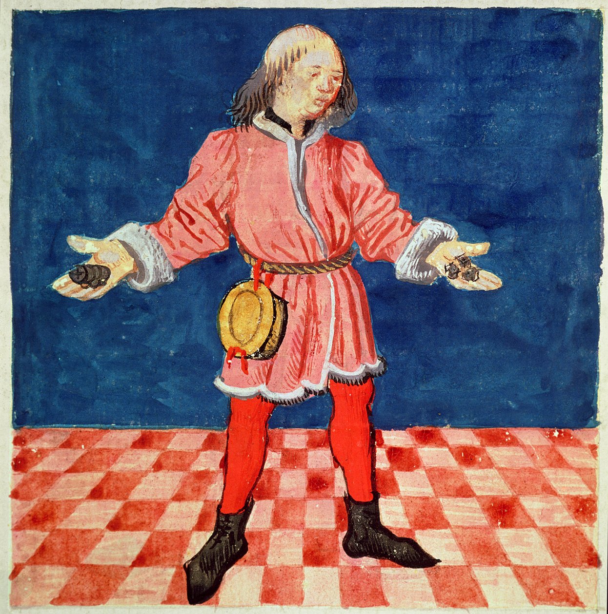 Frk. 3066 fol. 64v Terningkasteren, fra Le Livre des echecs moralises, av Jacques de Cessoles av French School