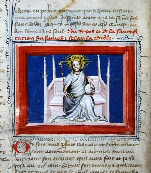 Ms 314 Gud i Majestet, fra Bible des Grands Augustins av French School