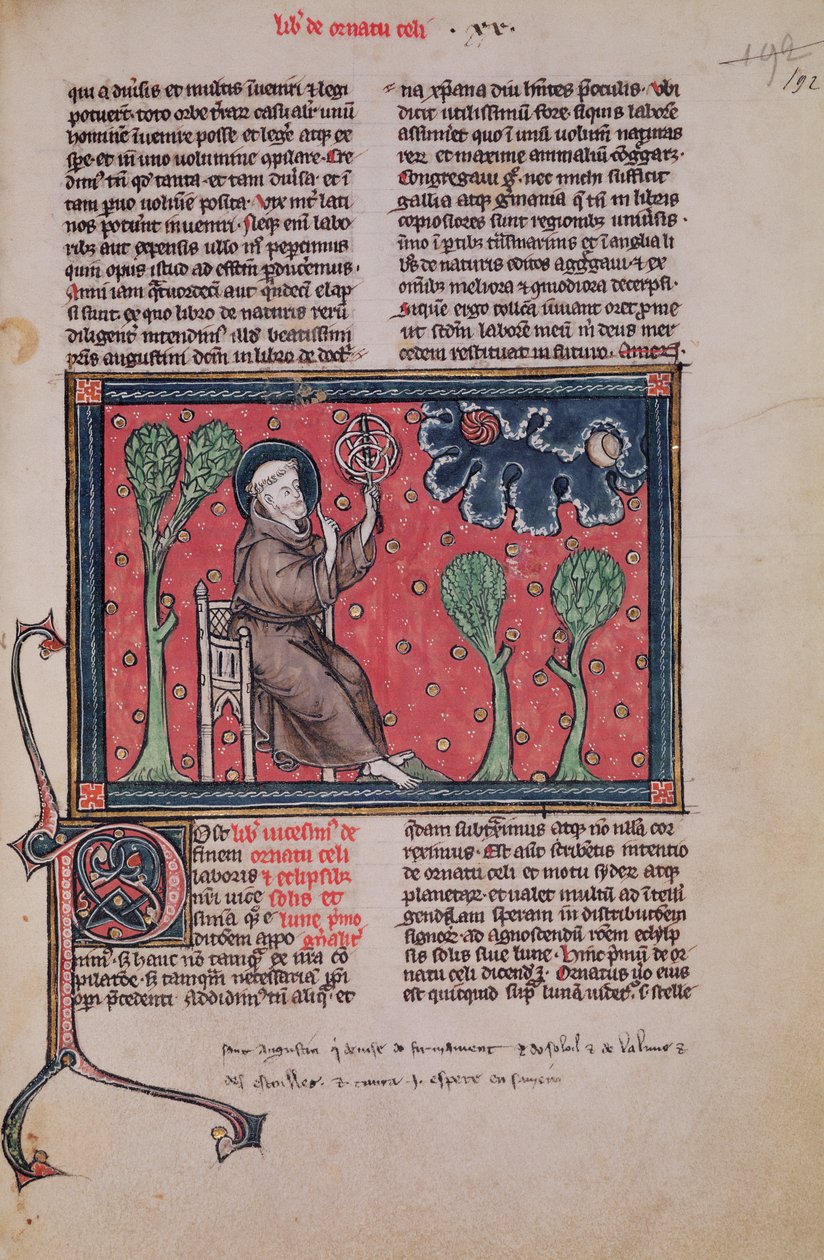 Ms 320 Fol.192 The Heavens, fra De Natura rerum av Thomas van Cantimpre (1201-72) av French School