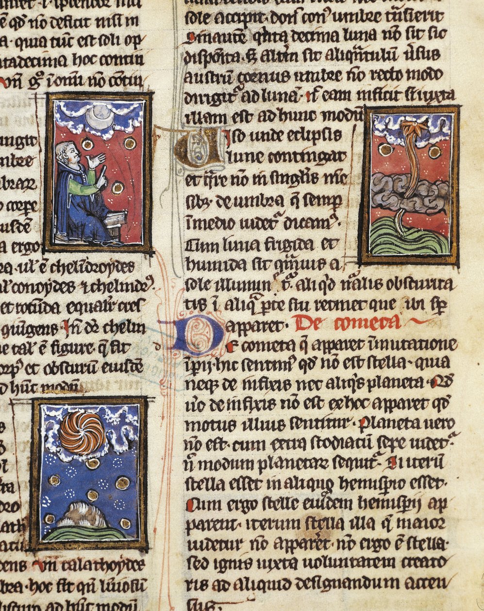 Ms 320 Fol.197 Comets, fra 'De Natura rerum' av Thomas van Cantimpre (1201-72) (vellum) av French School
