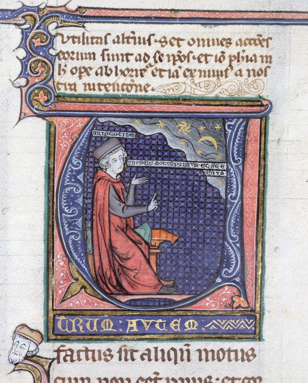 Ms 3469 Illumination from the Physics av Aristoteles (384-322 f.Kr.) av French School