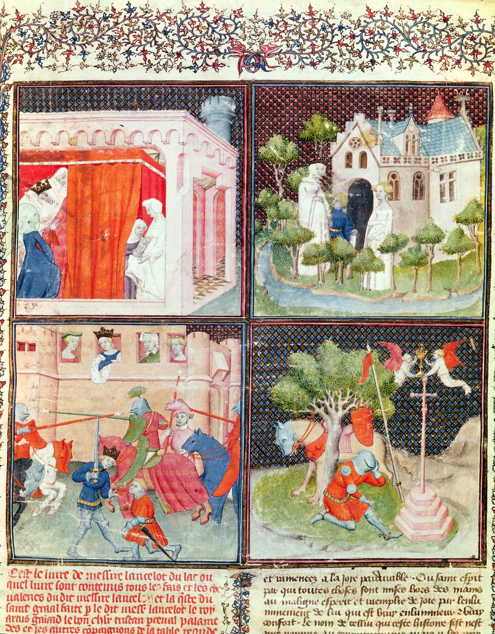 Ms 3479 fol.1 The Story of Lancelot and the Quest for the Holy Graal, fra Livre de Messire Lancelot du Lac (se også 178930) av French School