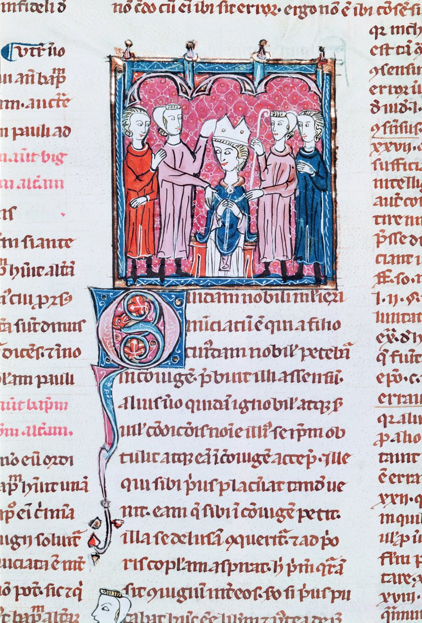 Ms 372 fol.158v Enthronement of a Bishop, fra Decrets de Gratien av French School