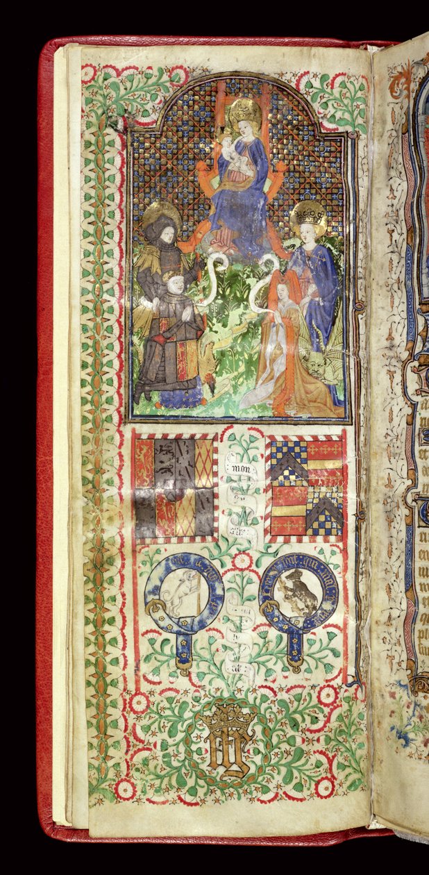Ms 40-1950, f.7v: Dedikasjonsside fra en timebok tilhørende John Talbot, ca. 1424 av French School