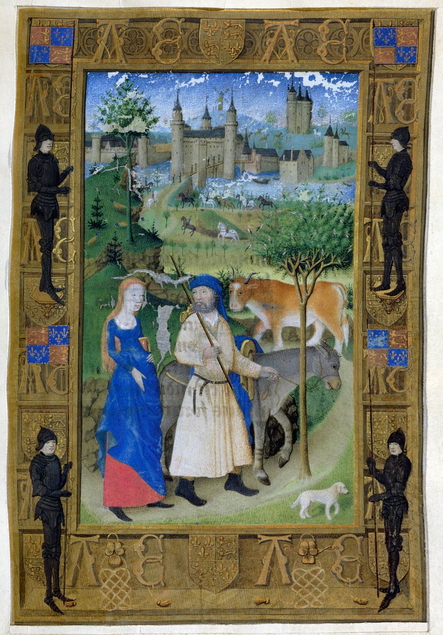 Ms 473 The Flight into Egypt, from the Hours of Charles of France, ca. 1466-69 av French School