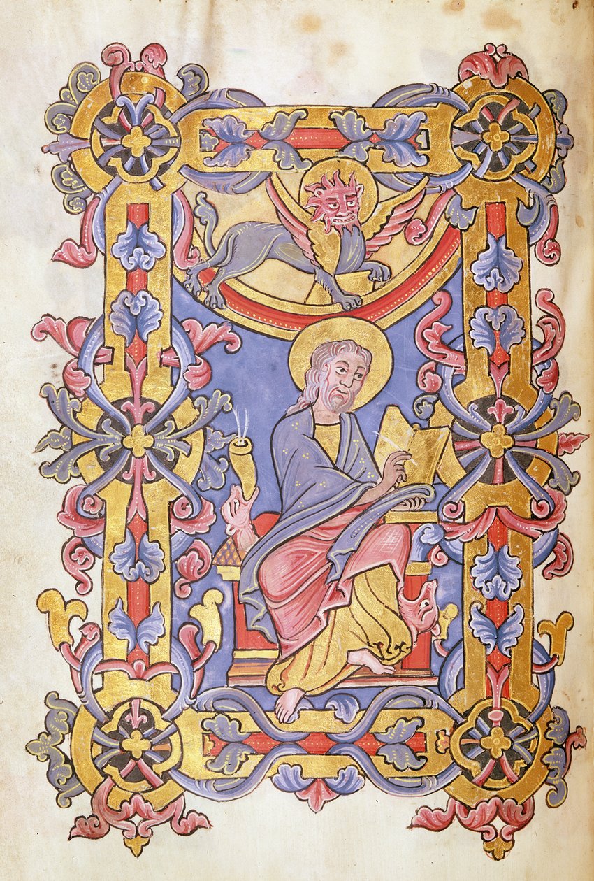 Ms 479 fol.53 St. Mark, fra Evangeliene til Abbaye de Cysoing av French School