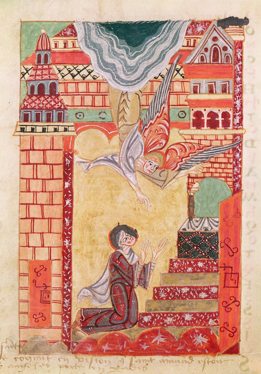 Ms 501 Vision of St. Aldegonde of Maubeuge, fra The Life and Miracles of St. Amand av French School