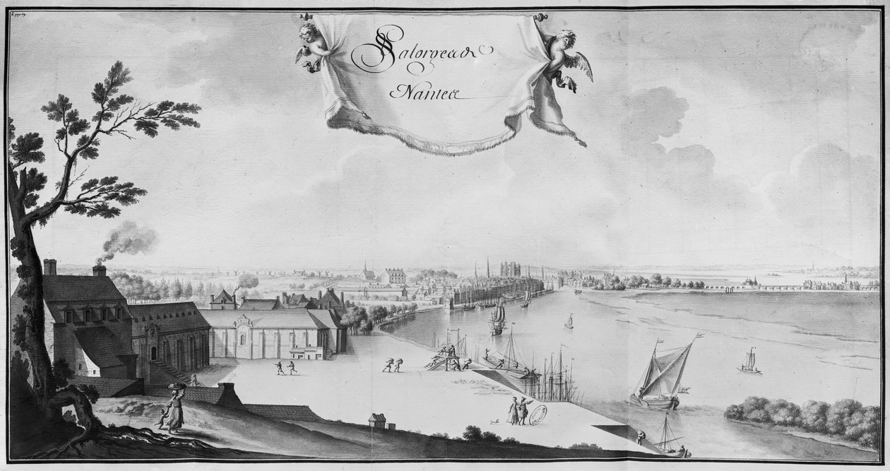 Ms 512 Saltlager i Nantes, 1723 (blyant og vask på papir) av French School