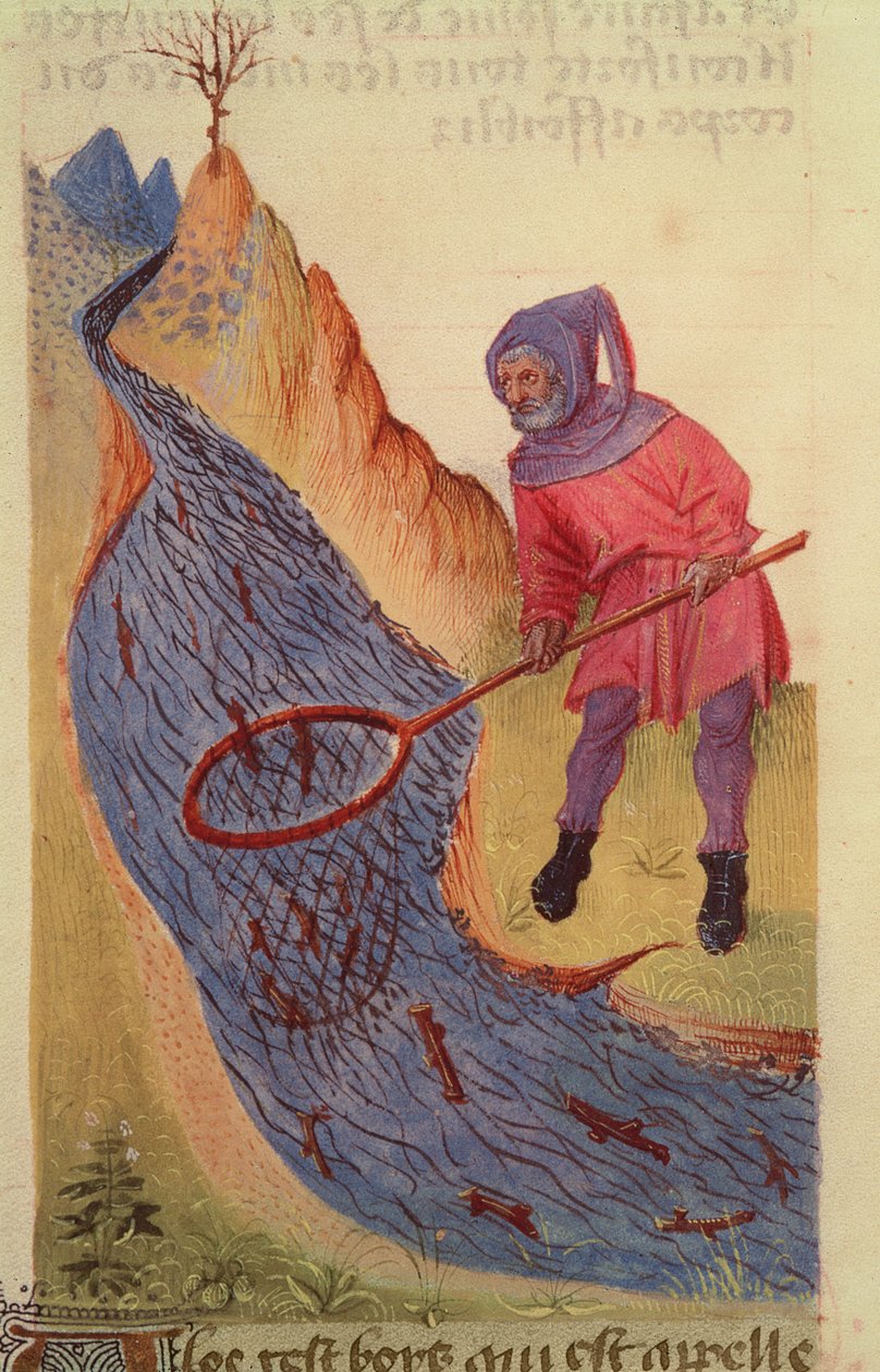 Ms 59 fol.3r Fisherman, fra Grand Herbier av French School
