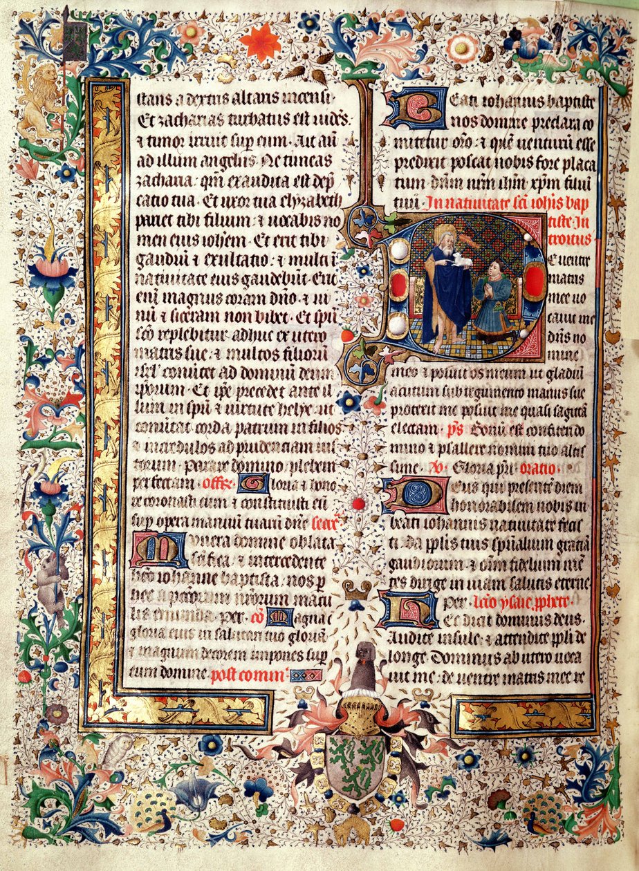 Ms 626 fol.174v St. Johannes døperen, fra Missal of Jean de Lannoy av French School